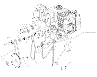 Engine Drive Diagram and Parts List for 3X34-INCHMAXH (31AH8E4V710)(2020) Cub Cadet Snow Blower